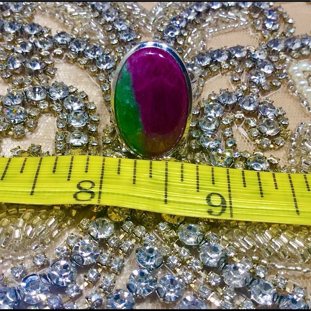 Ruby Fuchsite Spectacular Sterling Silver 925 Ring by Starborn - Picture 13 of 14